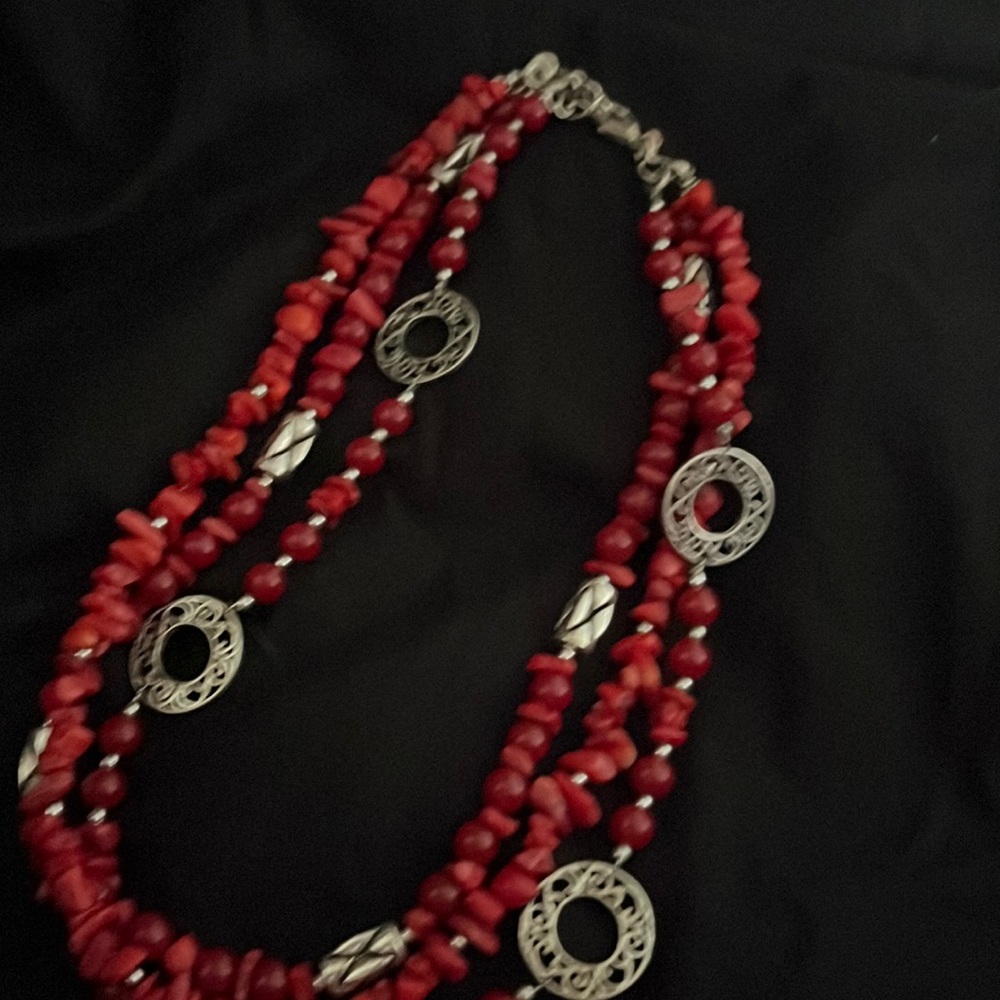 Red and silver fall piece